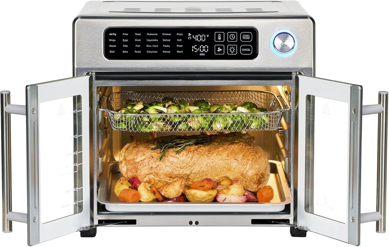 Elegant 26QT Stainless Steel Air Fryer Toaster - Perfect for Families & Parties