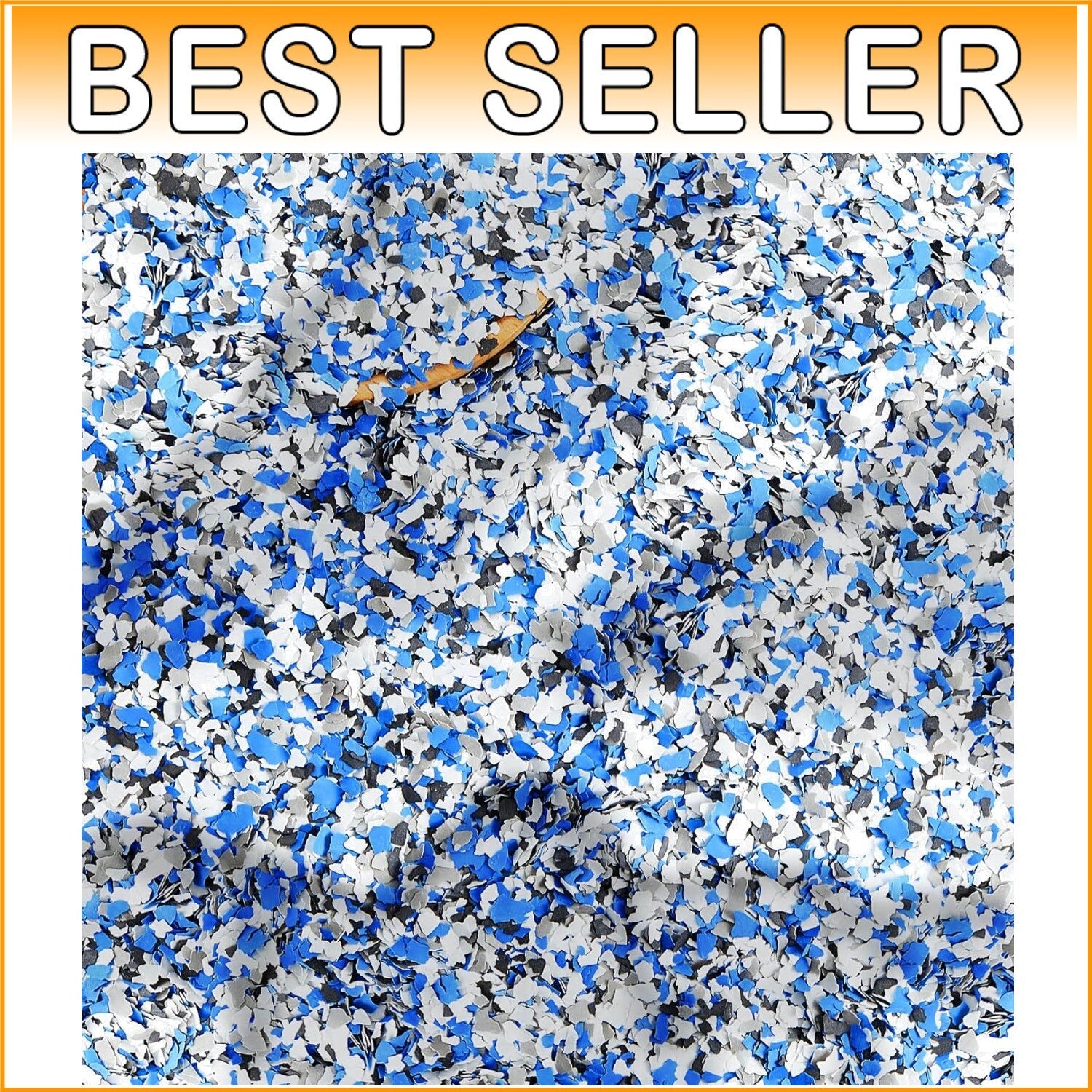 Durable Epoxy Garage Floor Paint with Black, White, Blue & Gray Decorative Chips