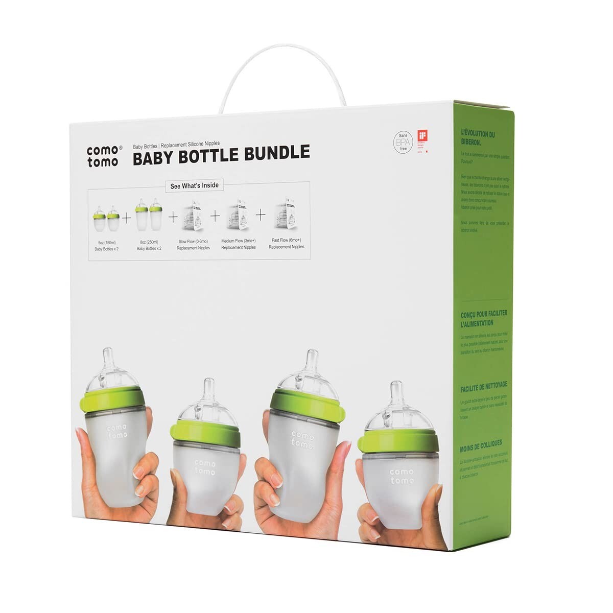 Eco-Friendly Silicone Baby Bottle Set - 7 Pieces, Colic Prevention & Easy Clean