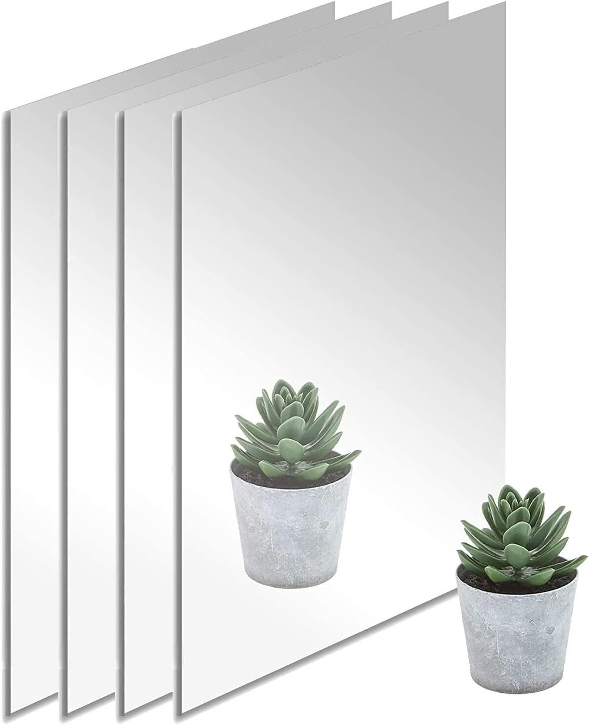 Clear Reflection 12x24 Acrylic Mirrors Set - Shatterproof & Customizable Design
