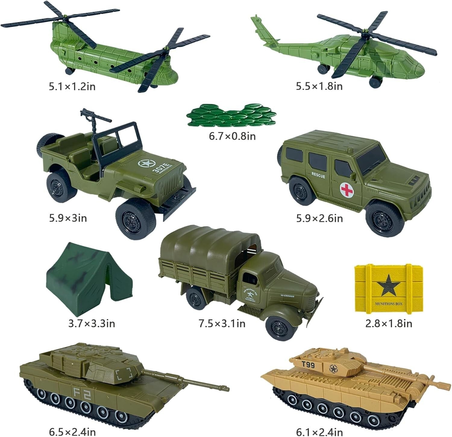 Battle Ready Army Men Set with Realistic Figures & Vehicles - Perfect Gift!