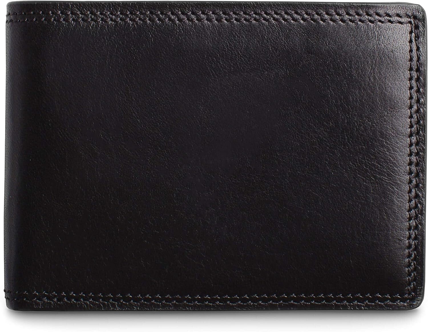 Stylish Men's Black Bifold Wallet - Hand-Stained Dolce Leather Design