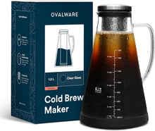 Load image into Gallery viewer, Elegant 1.5L Borosilicate Cold Brew Coffee &amp; Tea Maker - Airtight with Filter