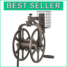 Load image into Gallery viewer, Manual Garden Hose Reel - 125ft Capacity, Includes Crank Handle &amp; 360° Swivel