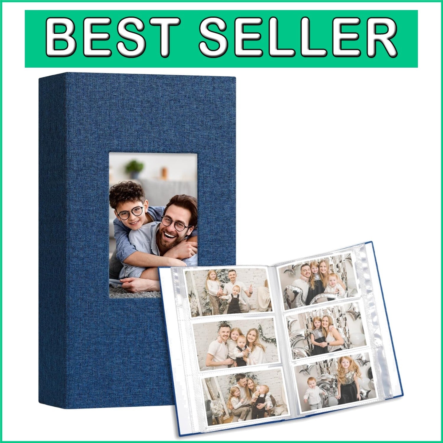 Charming Blue 2-Pack Baby Photo Albums - 600 Pockets for Cherished Memories