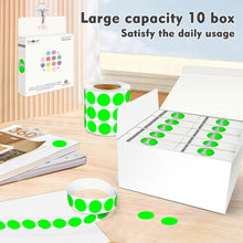 Load image into Gallery viewer, Revolutionary Adhesive Dot Labels - 10000 Fluorescent Green Stickers, 3/4 Inch