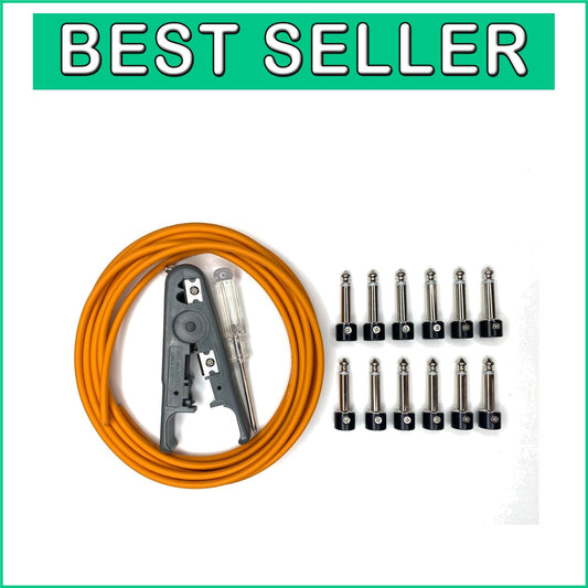 6-Pack Orange Solderless Guitar Pedal Patch Cables - Easy Customization Kit