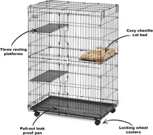 Load image into Gallery viewer, Durable Cat Playpen with Folding Design &amp; Removable Tray - Ideal for All Sizes