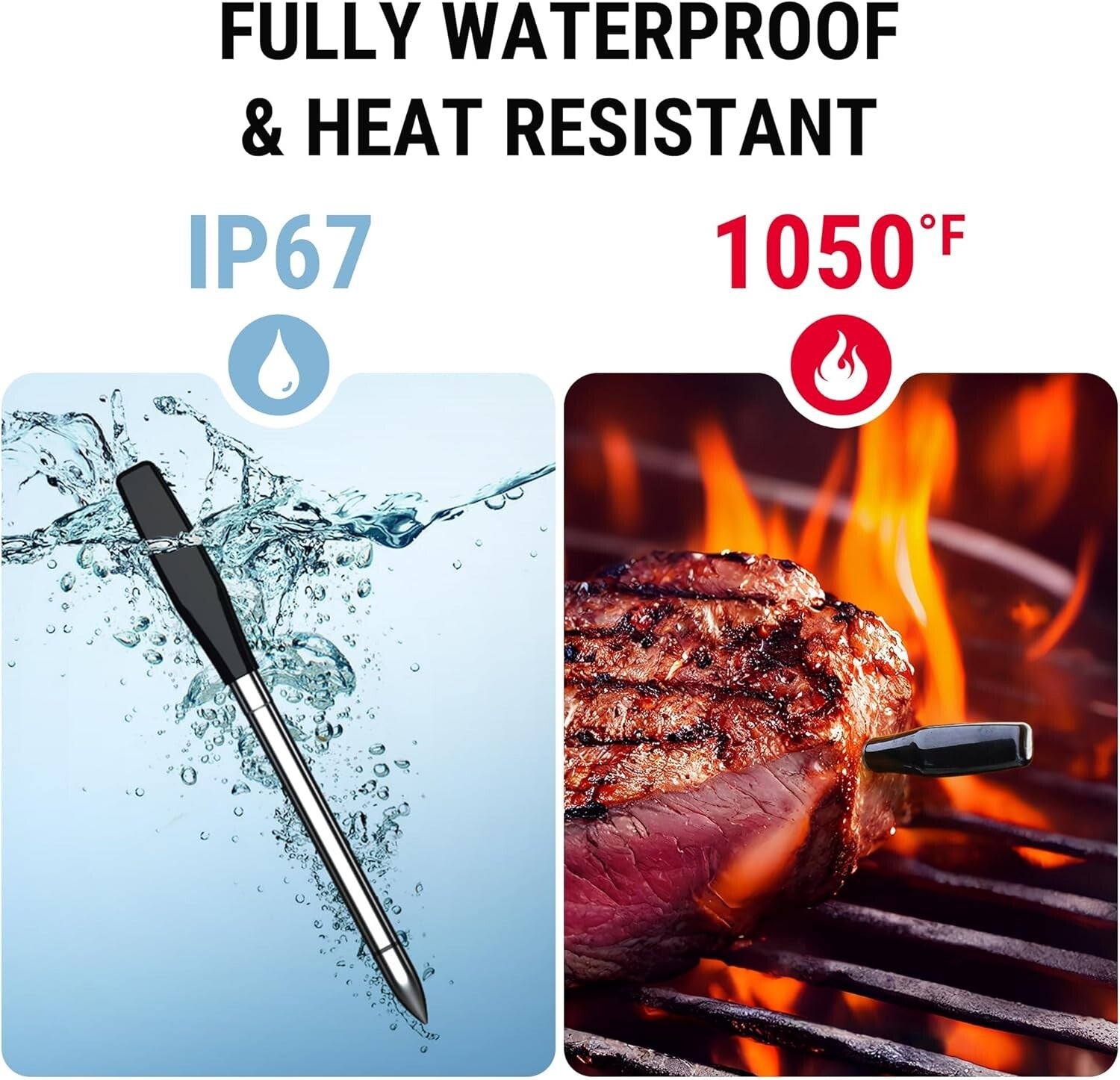 Gift-Ready Wireless Meat Thermometer with App Support & Long Battery Life
