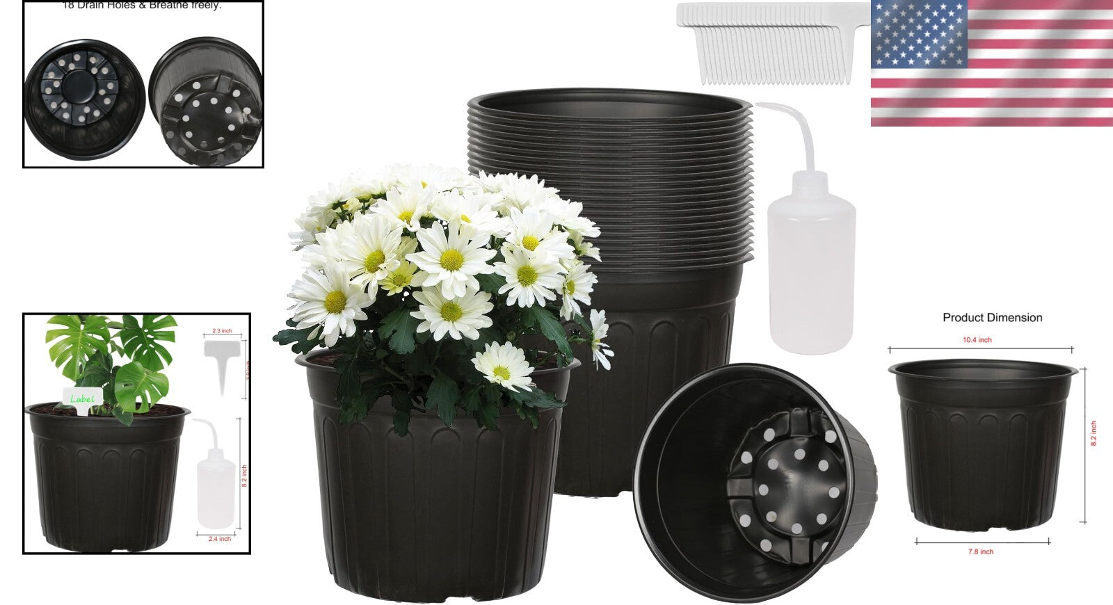 Versatile 3 Gallon Plant Containers with Labels - Ideal for Seedlings & Cuttings