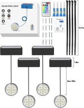 Load image into Gallery viewer, Lighting Timer Function Solar Pool Lights - Remote Controlled, 16 Colors, 4-Pack