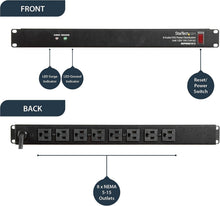 Load image into Gallery viewer, Power Distribution Unit with 8 Outlets - 1U Rack Mount &amp; Surge Protection