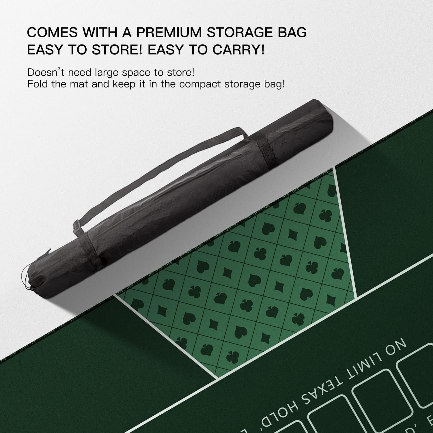 Professional Quality 94 x 47 Inch Poker Mat for 10 Players - Strong & Durable