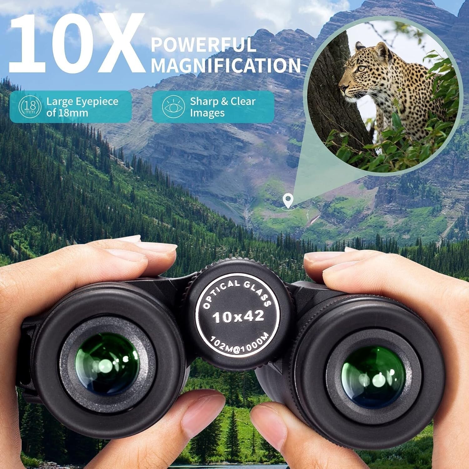 Durable 10x42 Binocular with Smart Phone Mount for Stunning Wildlife Observation