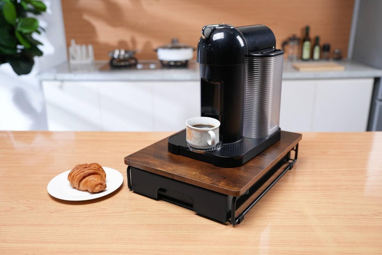 Elegant Coffee Pod Holder with Metal Frame - Fits 40 Big or 52 Small Capsules