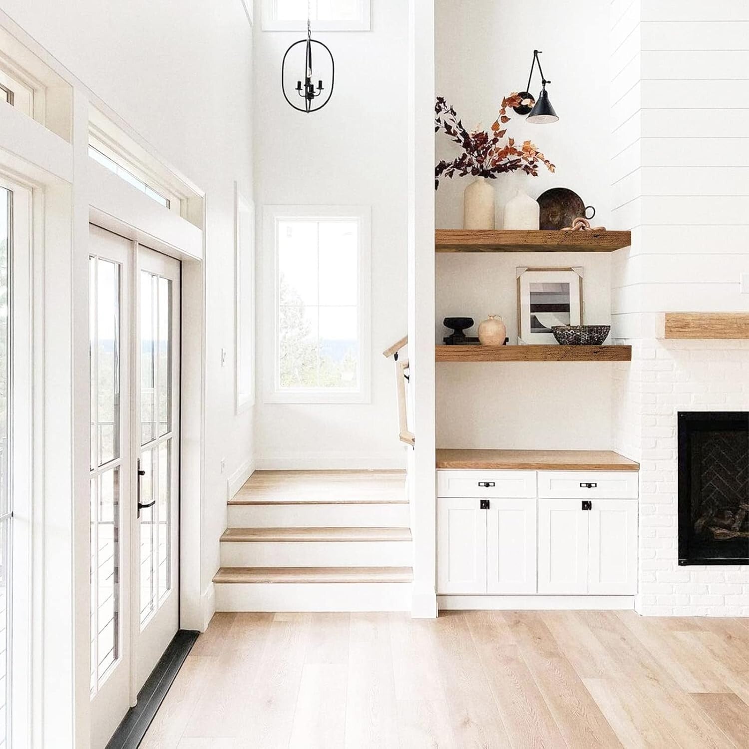 Multi-Functional 24'' Farmhouse Floating Wall Shelf Set for Home Organization