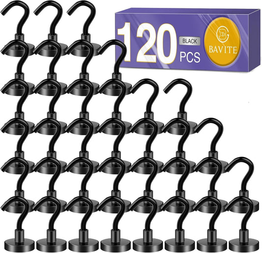 Easy Assemble Magnetic Hooks - 25LB Capacity, Maximize Space with 120 Pieces