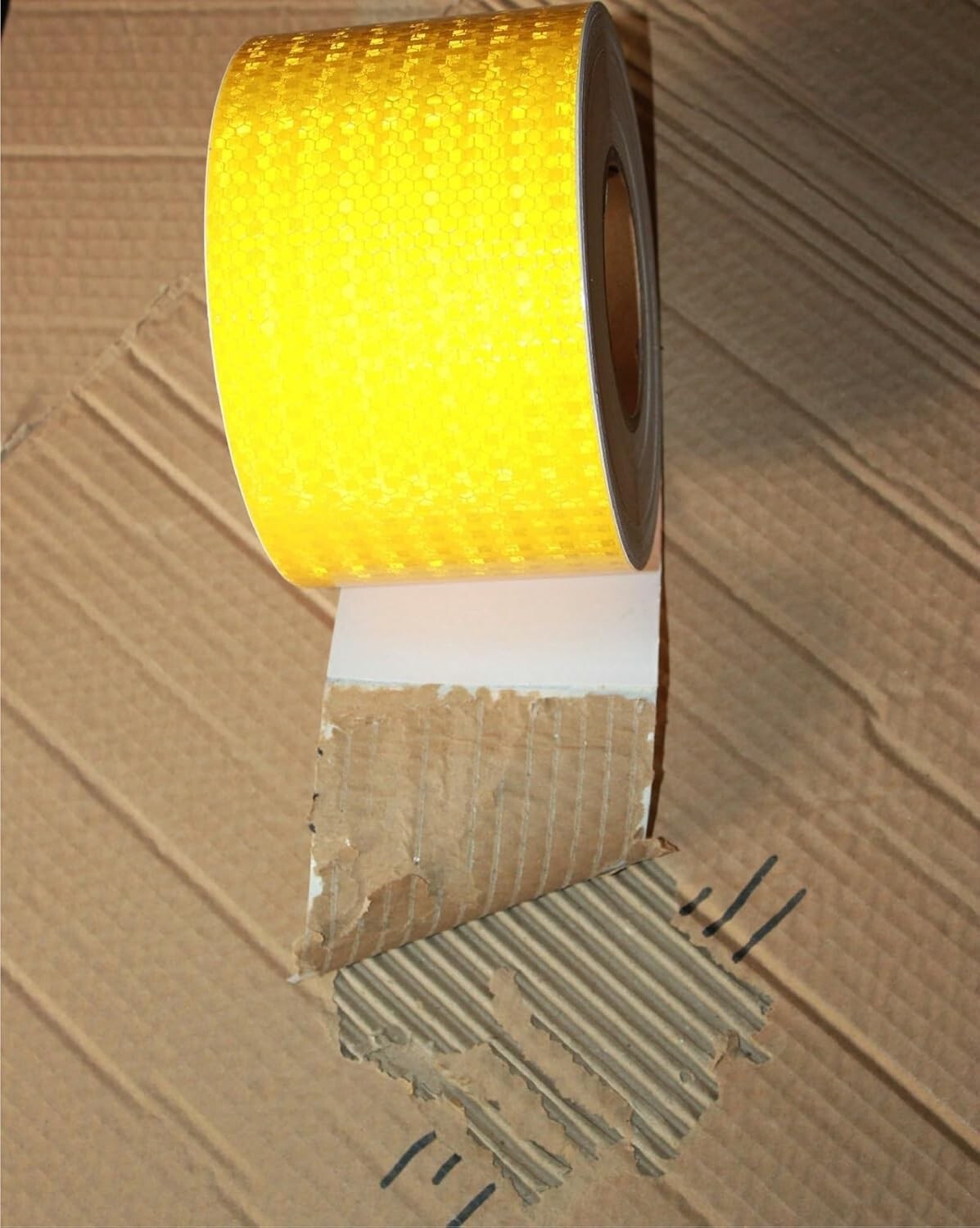 Durable Yellow Reflective Adhesive Tape - 3 Inch x 66 Feet for Versatile Use