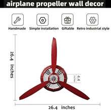 Load image into Gallery viewer, Handcrafted 26.4-Inch Vintage Airplane Propeller Wall Clock for Home Elegance