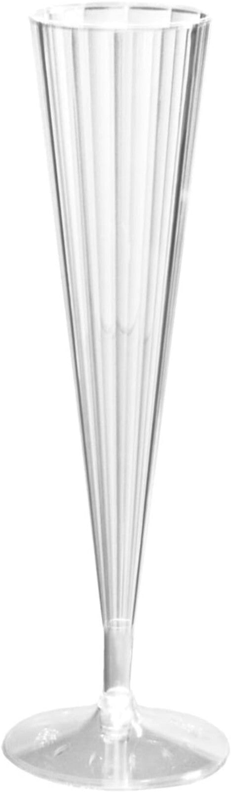 100-Count Deluxe Clear Plastic Champagne Flutes - 5 oz Elegant Party Glasses