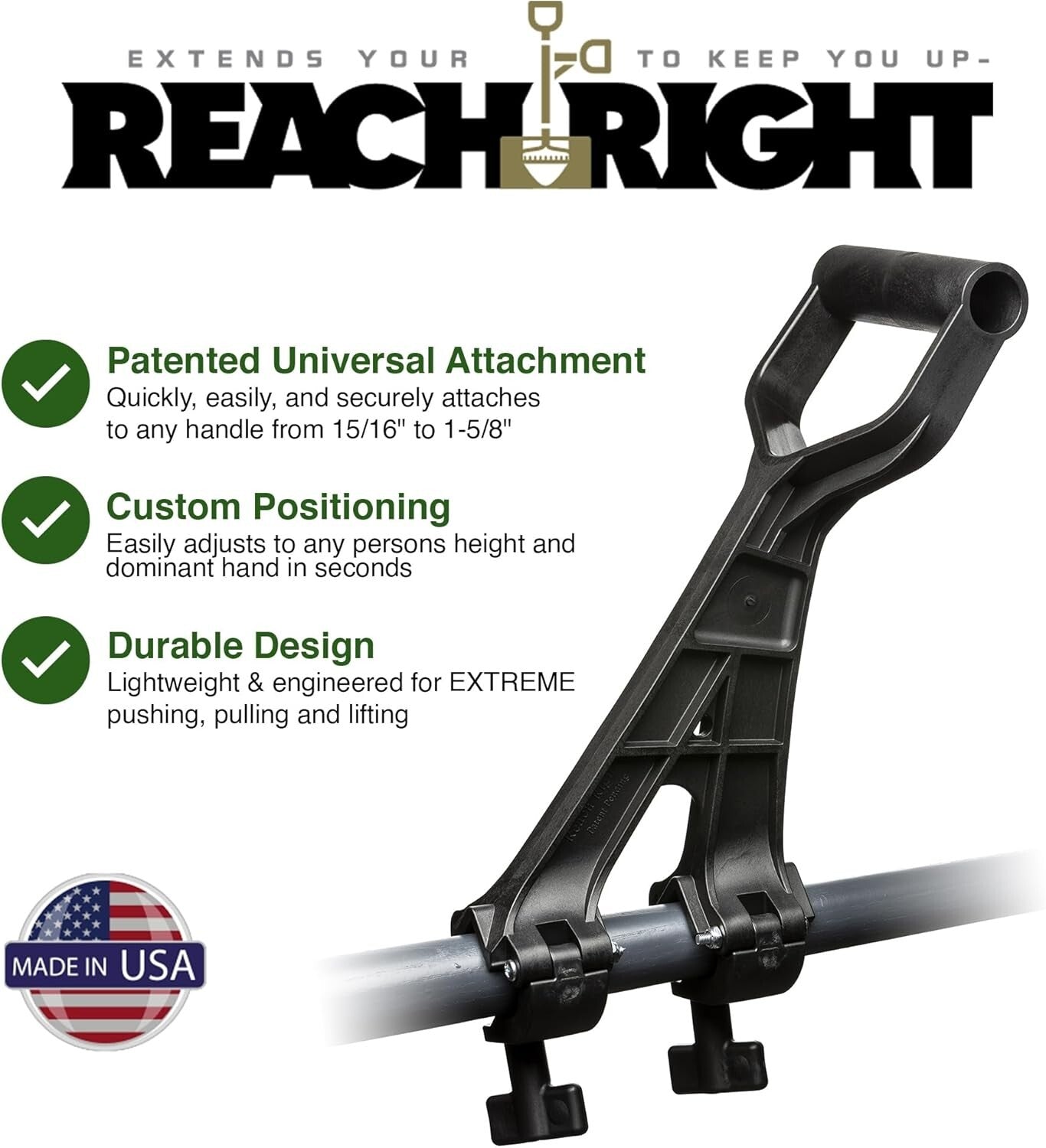 Foldable Back Saver Handle Attachment - Ergonomic Solution for Gardening Tools