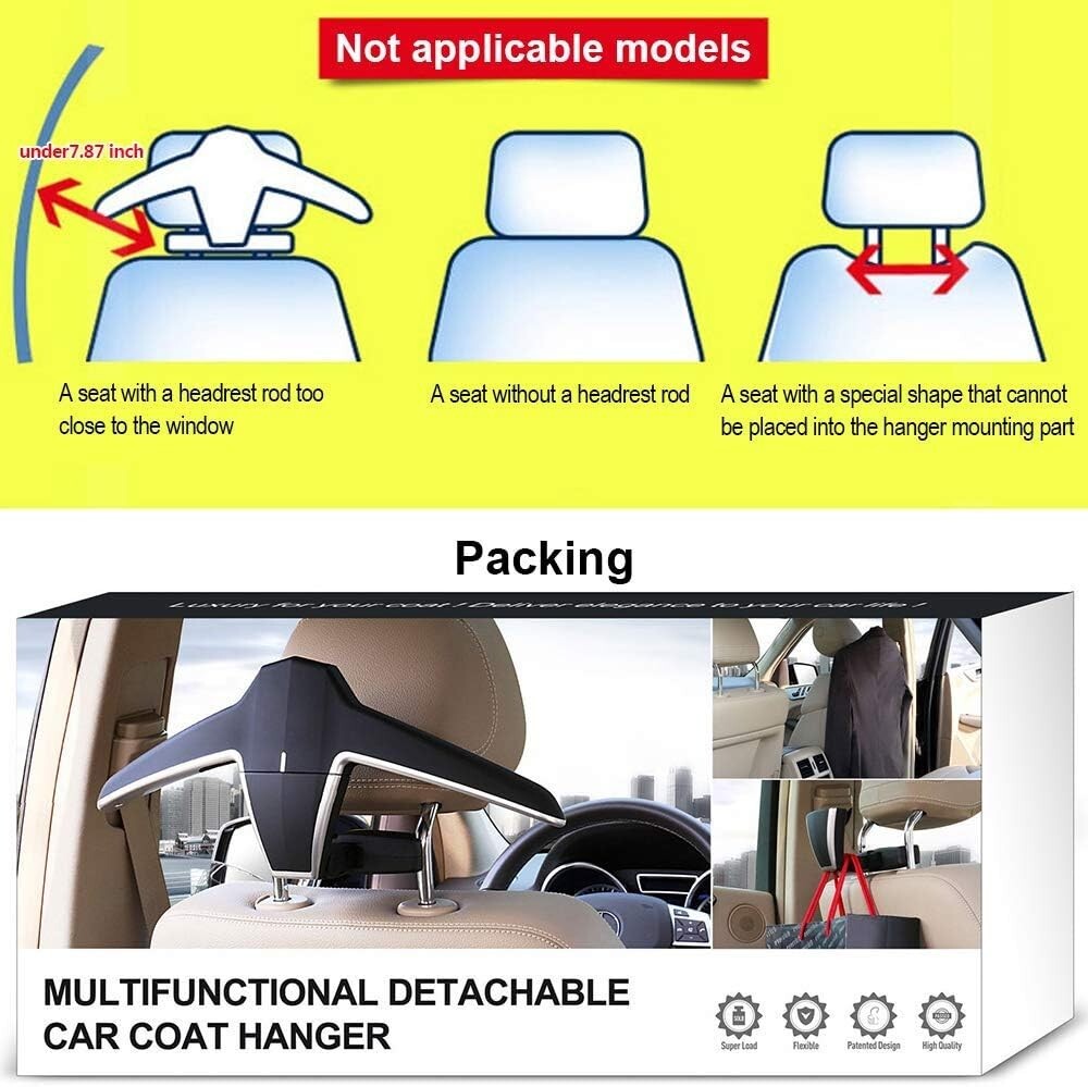 Versatile Car Suit and Purse Hanger – Effortless Installation & 50 lb Capacity