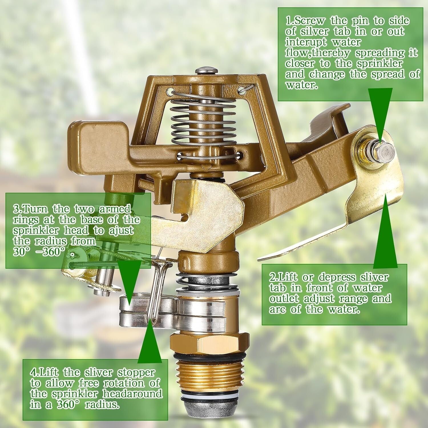 Impulse Sprinkler Heads Set - 24 Durable Brass Units for Easy Garden Watering