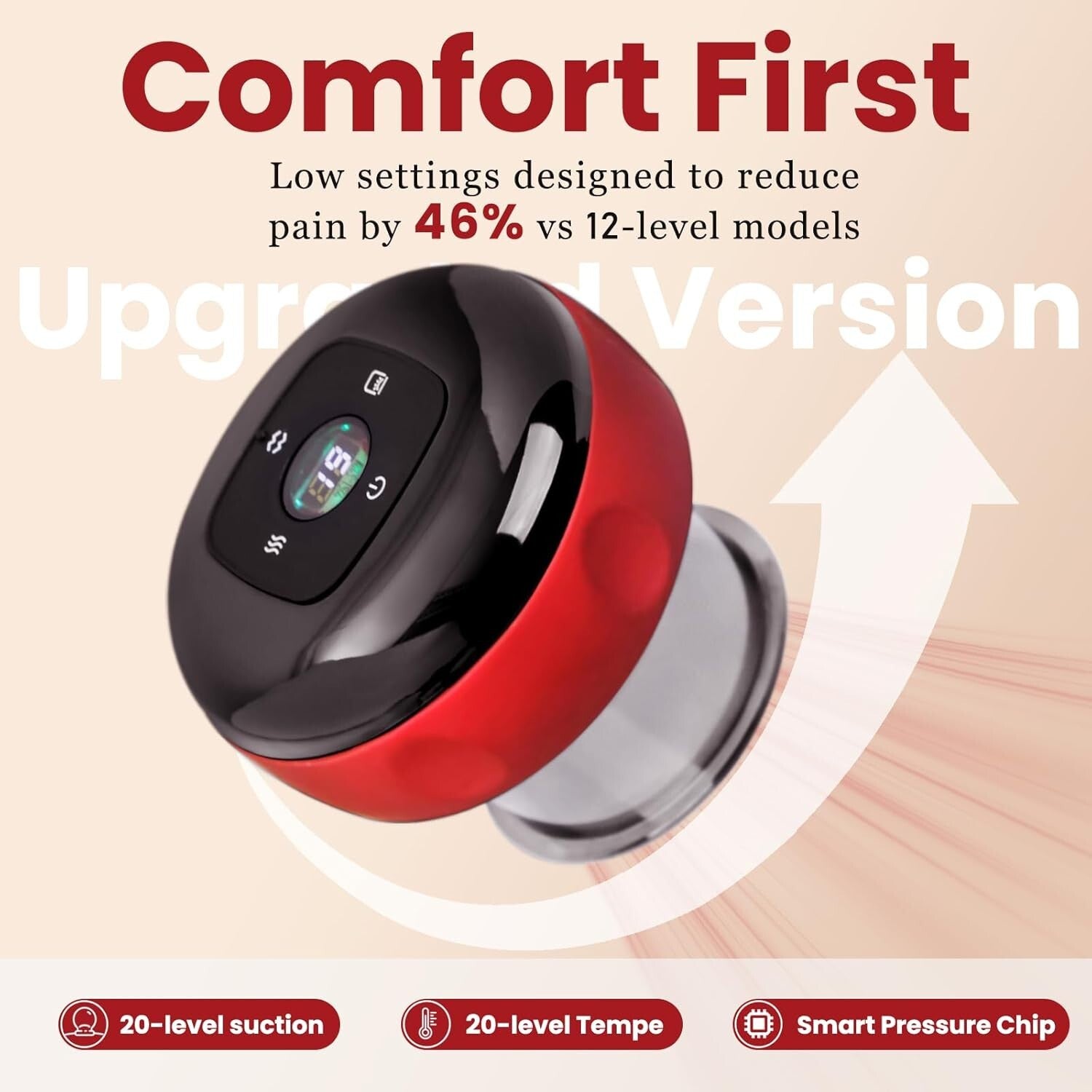 5-in-1 Electric Cupping Therapy Set with 20-Level Temperature Control and Red...