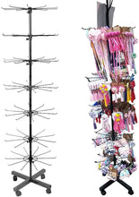 Load image into Gallery viewer, Spinning Black Metal Display Rack - Adjustable Height for Hats, Jewelry &amp; More
