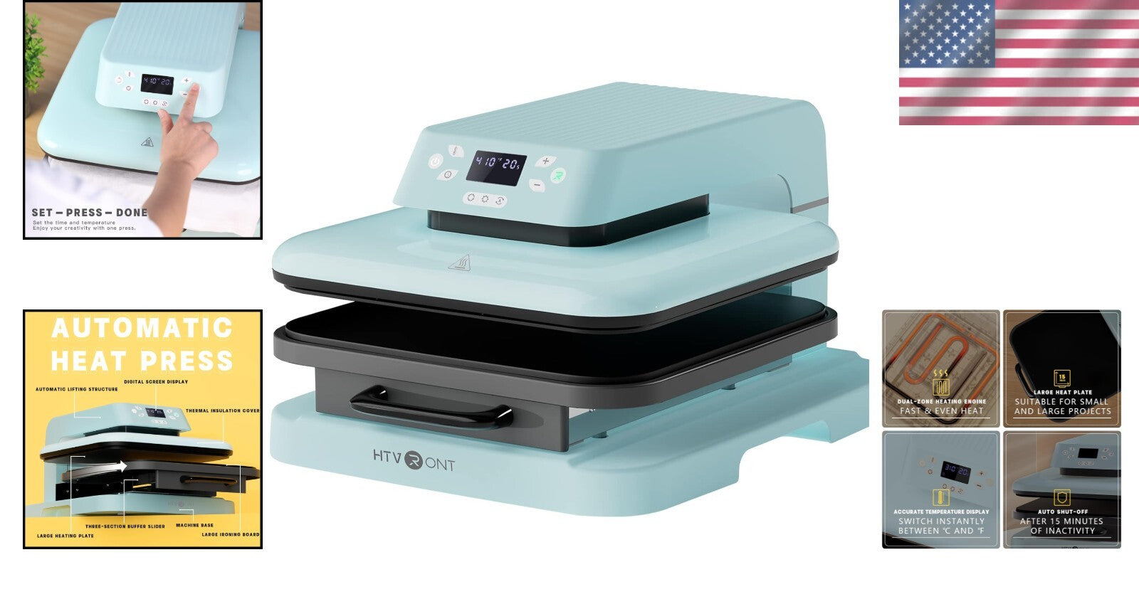 Professional-Grade Auto Heat Press Machine 15x15 - Perfect for Small Businesses
