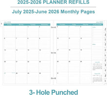Load image into Gallery viewer, Daily Planner Refill 2025-2026 - Luxurious 8.5" x 11" Format for Daily Mastery