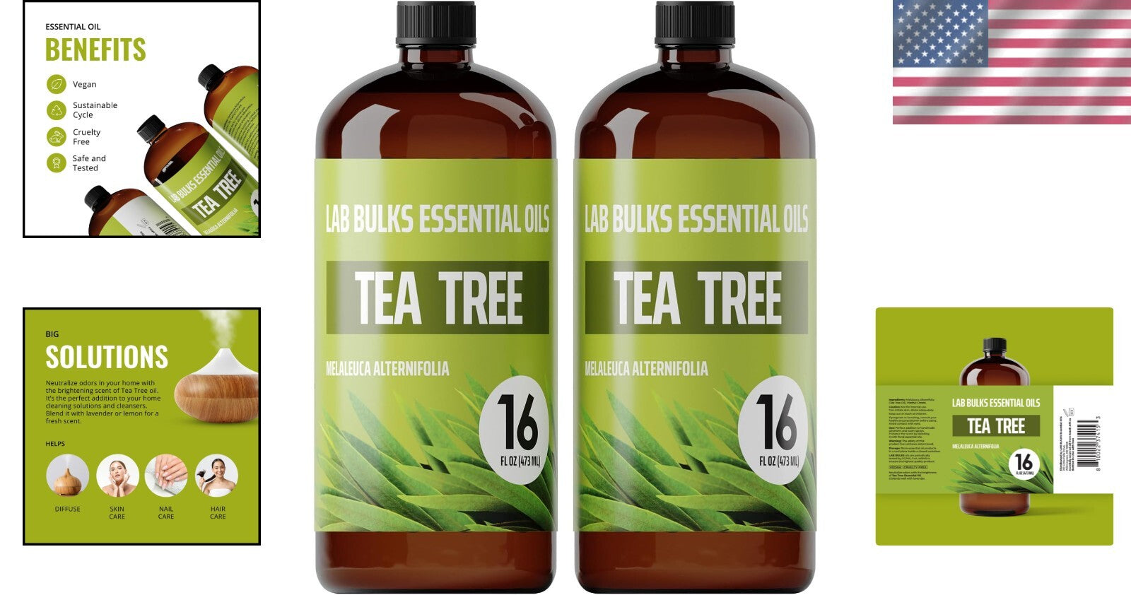 Bulk Aromatherapy Tea Tree Essential Oil 16 oz - Perfect for Candles and Soaps