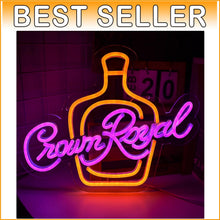 Load image into Gallery viewer, Elegant Wall-Mounted Crown Royal Neon Sign for Creative Bachelor Party Decor