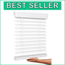 Load image into Gallery viewer, Bright White Cordless Faux Wood Blinds, 30.5" x 72" for Elegant Living Spaces