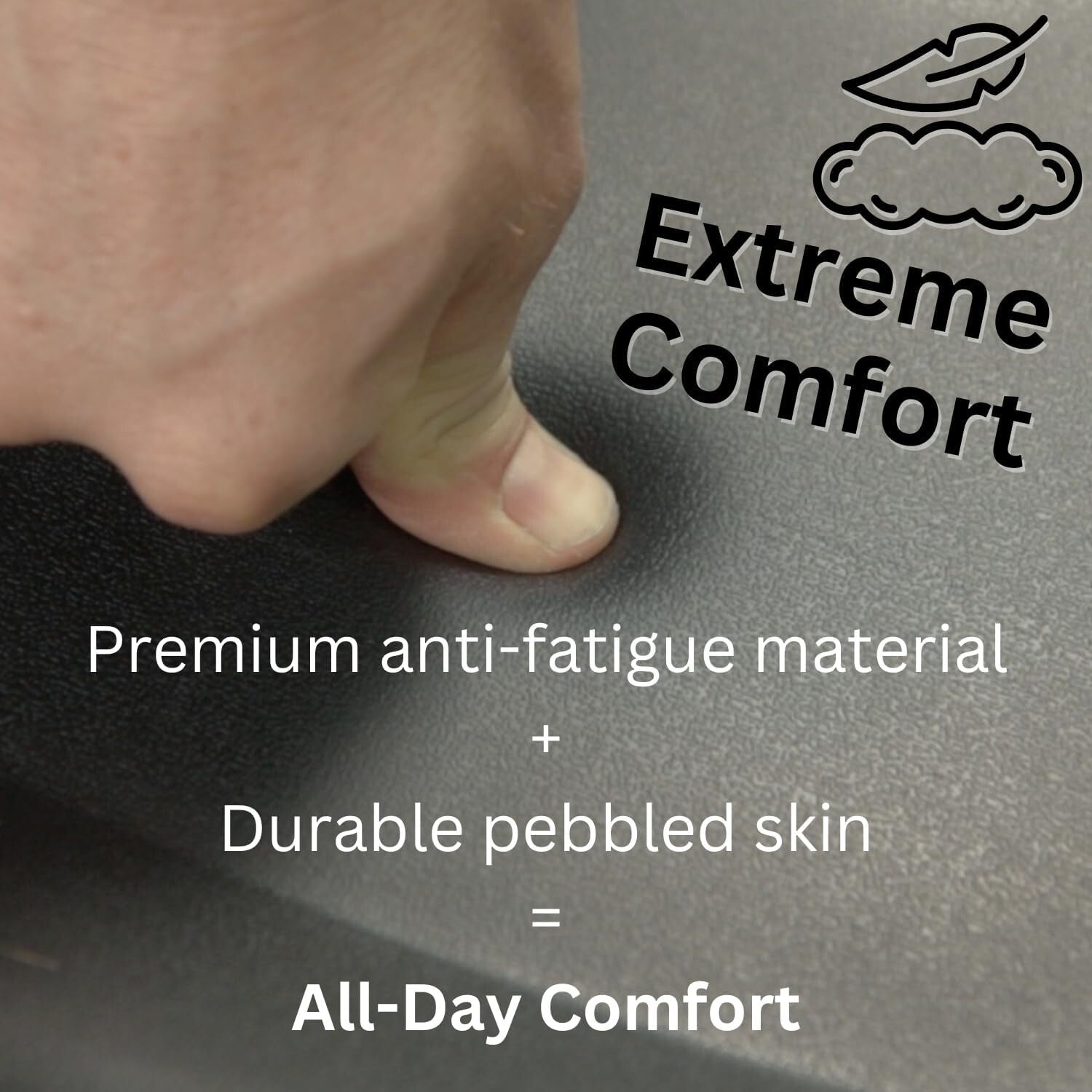 Topo Comfort Mat: The Original Not-Flat Anti-Fatigue Desk Mat in Obsidian Black