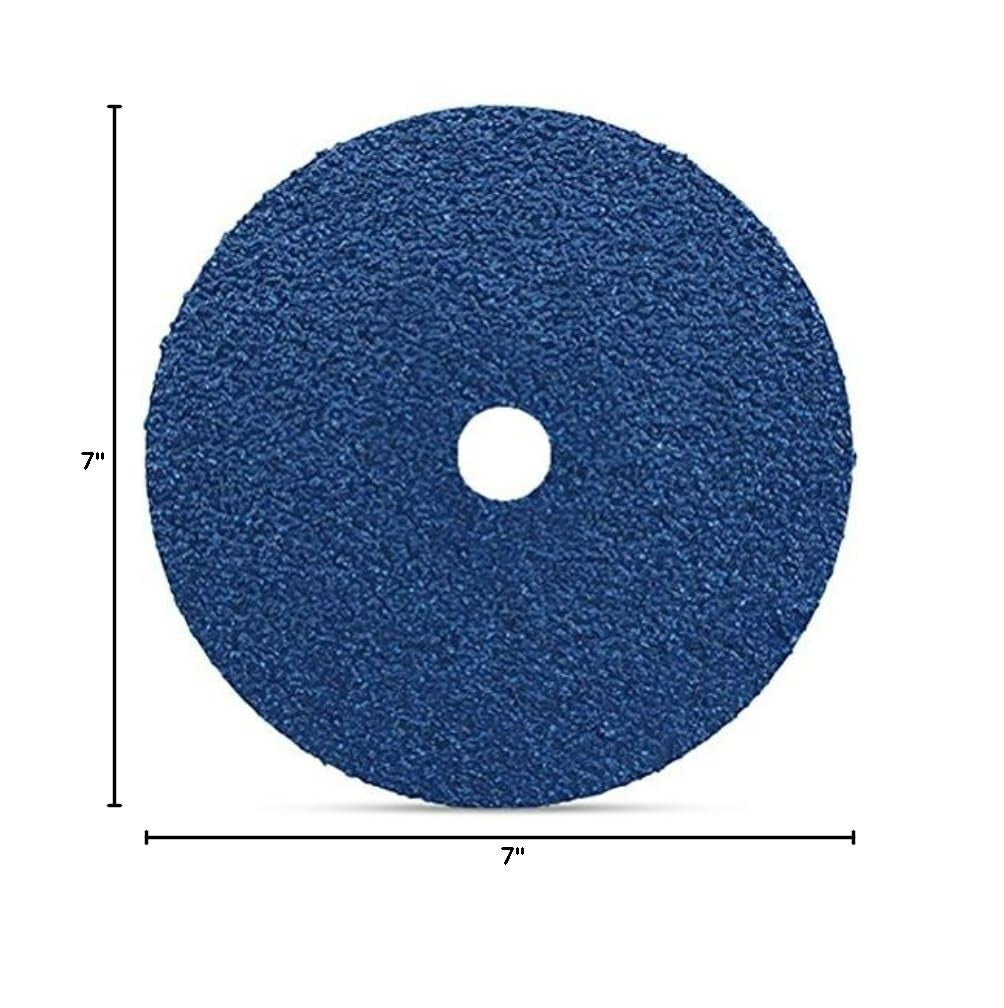 Durable 36 Grit Zirconia Sanding Discs 7" x 7/8" - 25 Pack for Angle Grinders
