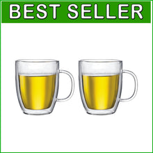 Load image into Gallery viewer, Stylish and Durable 15oz Bistro Double Wall Glass Mugs - Perfect for Any Drink