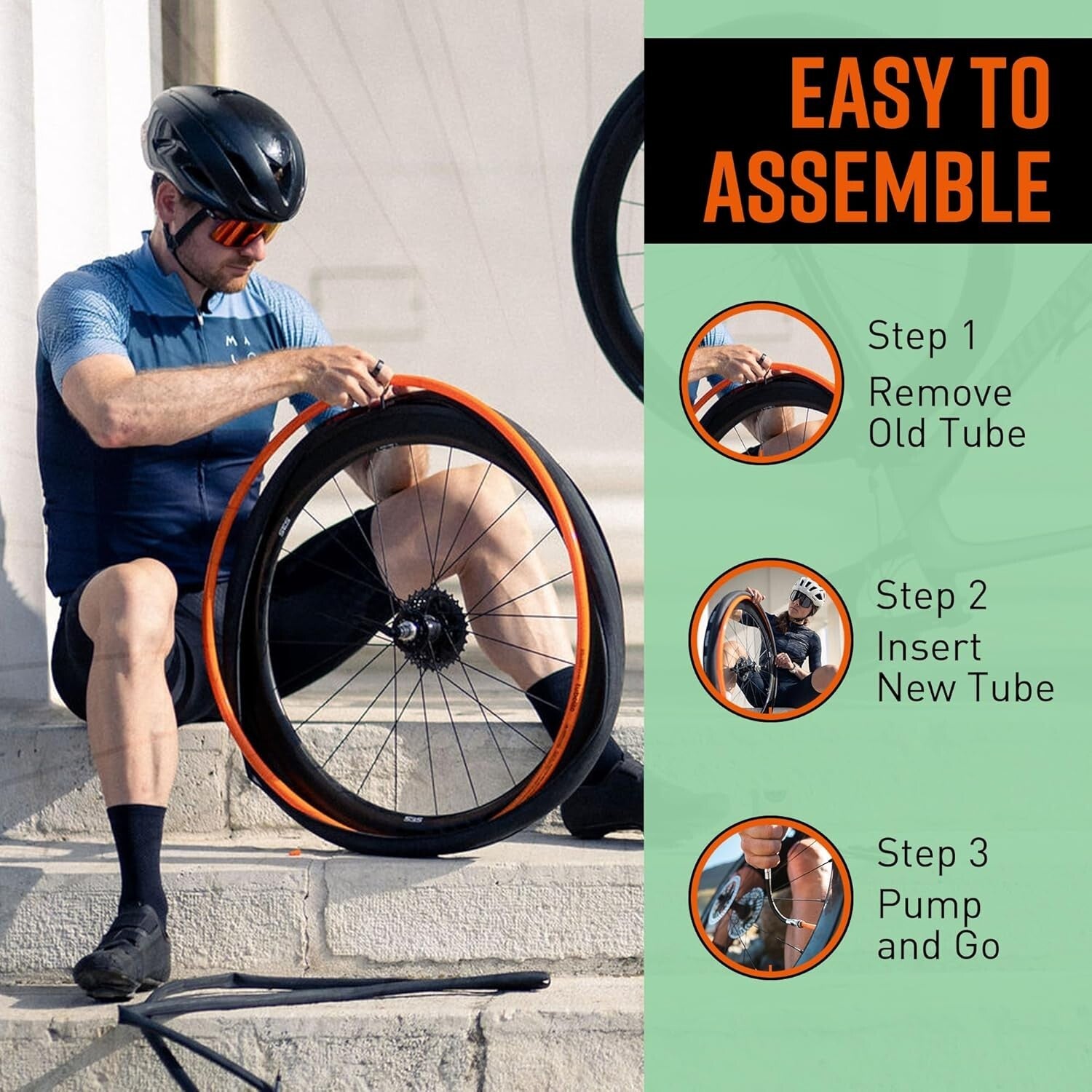 High-Performance 700C TPU Bike Tube with Double Puncture Protection - Pack of 2