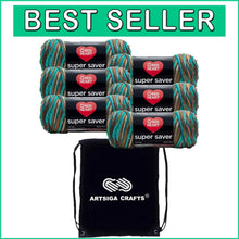 Load image into Gallery viewer, 6-Skein Worsted Weight Acrylic Yarn Set with Convenient Project Bag - E300-3949