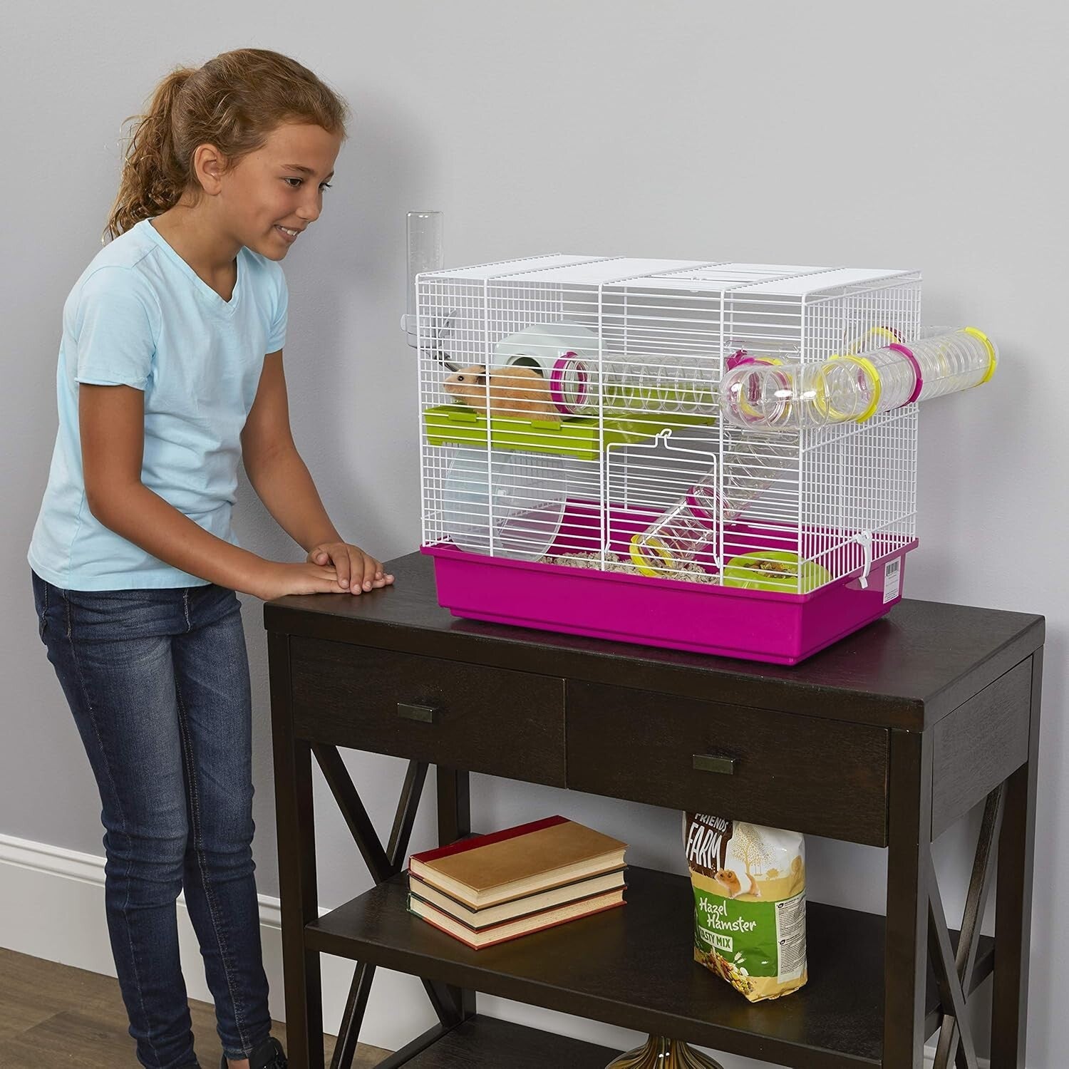 Space-Saving Laura Hamster Cage | Complete with Accessories for Small Breeds