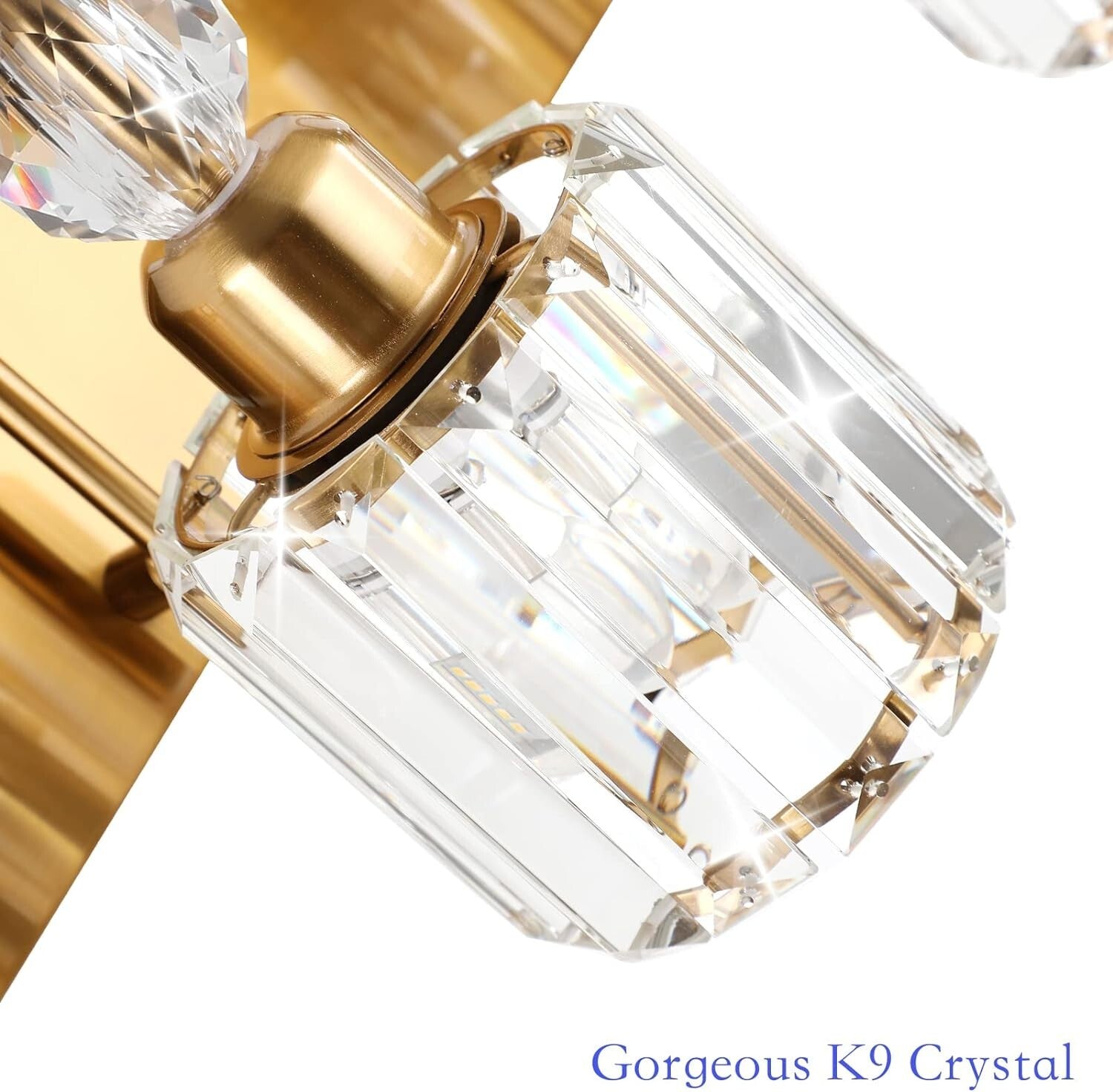 Contemporary 4-Light Bathroom Wall Lighting with Crystal Shades & Touch Control