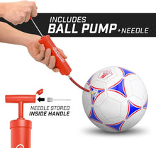Load image into Gallery viewer, Durable Machine Stitched Soccer Balls - 6 Pack with Inflation Pump Included