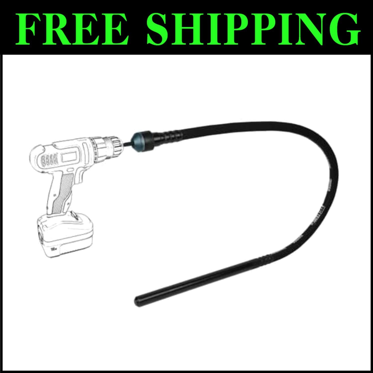 Drill-Powered 5-Foot Concrete Vibrator by TEMCo - Lightweight & Affordable