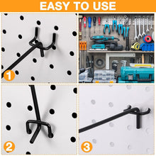 Load image into Gallery viewer, Heavy-Duty Stainless Steel Peg Board Hooks - 100 Pieces for Easy Installation
