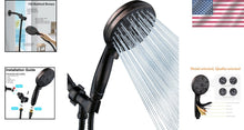 Load image into Gallery viewer, Designer High Flow Rain Showerhead - Handheld &amp; Adjustable Holder Included