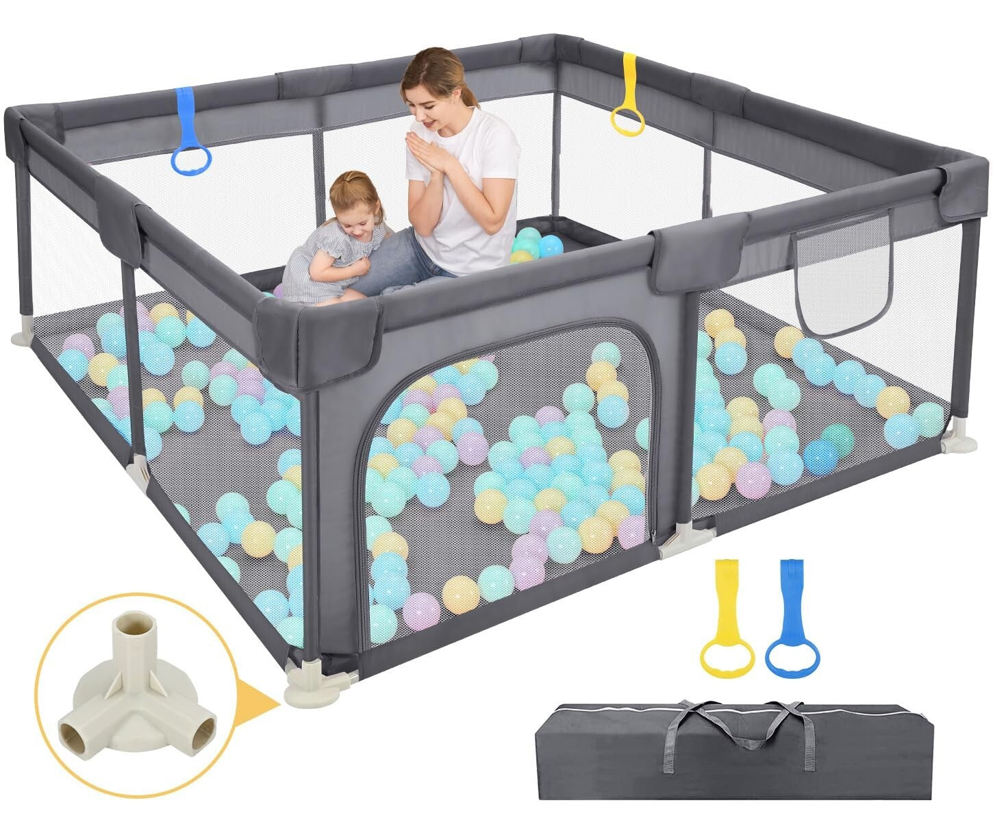 52"x52" Spacious Baby Playpen - Safe Anti-Fall Indoor & Outdoor Activity Center