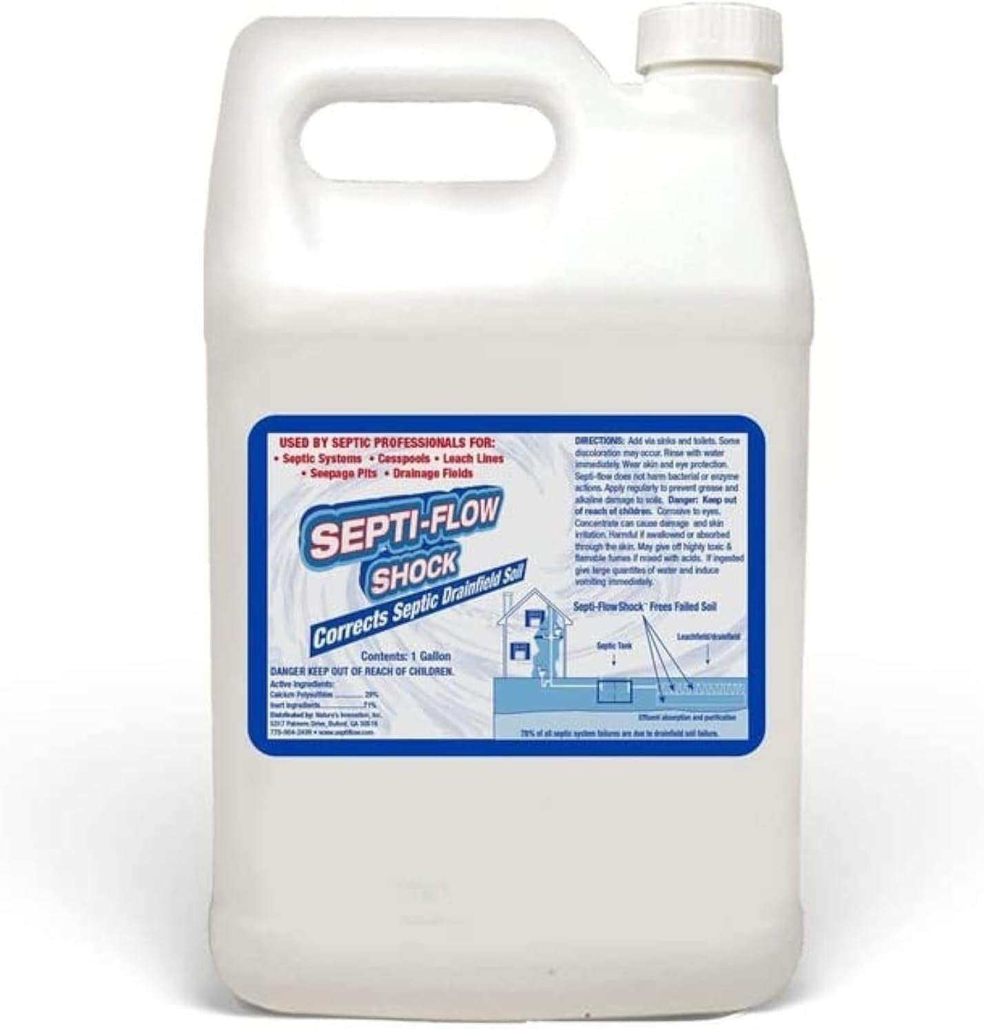 1 Gallon Shock Septic Drainfield Repair Solution - Biodegradable & Effective