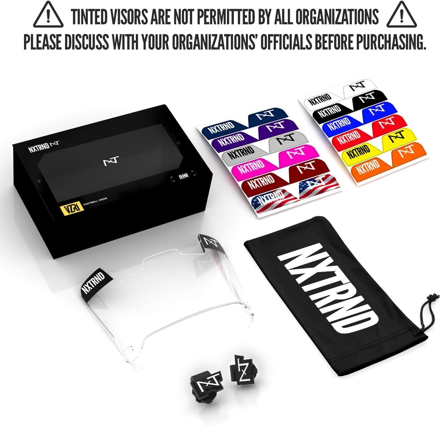 Durable Polycarbonate Football Visor with Anti-Fog Technology - One Size Clear