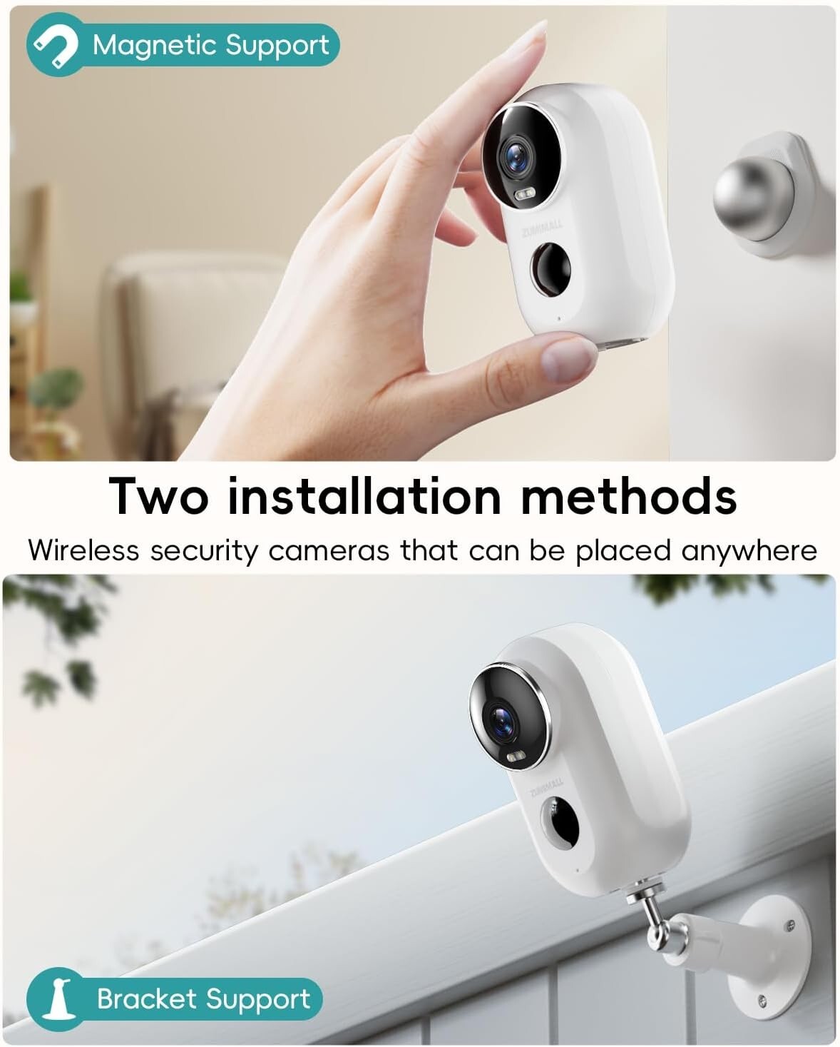 Enhanced 2K Wireless Home Security Cameras - 4 Pack, Easy Install, Night Vision