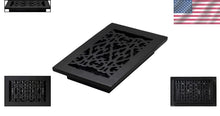 Load image into Gallery viewer, Elegant Victorian Floor Register, 6x10 in Cast Iron Black for Timeless Decor